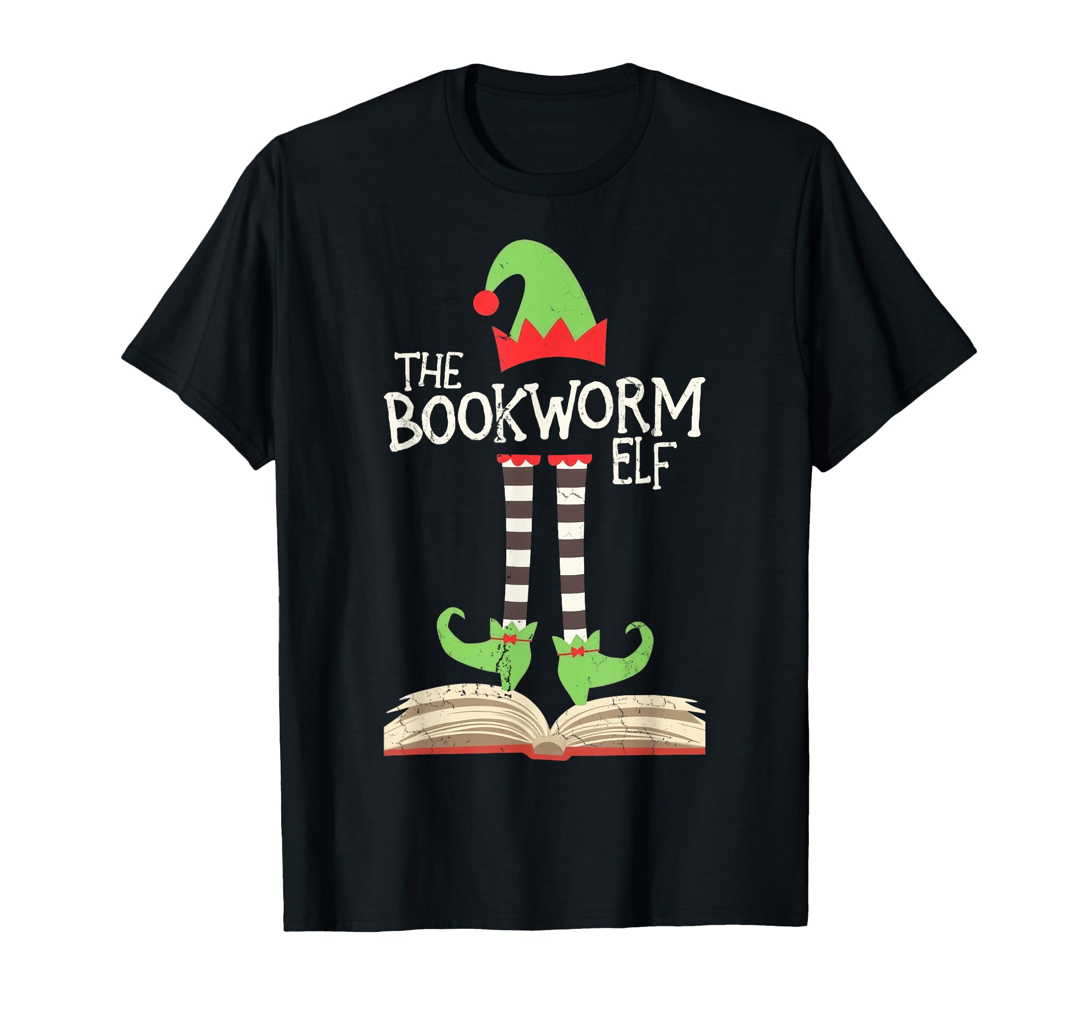 Holiday Book Book Bookworm Elf T-Shirt - Aesthetic Graphic Men Women - T-Shirt, Sweatshirt, Hoodie