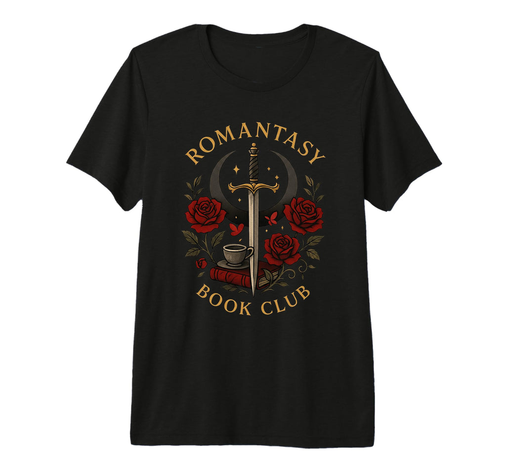 Romantasy Book Club Coffee Sword T-Shirt - Custom Art Print Men Women - T-Shirt, Sweatshirt, Hoodie