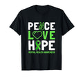 Peace Love Hope Green Ribbon Funny T-Shirt - Aesthetic Graphic for Adults - T-Shirt, Sweatshirt, Hoodie