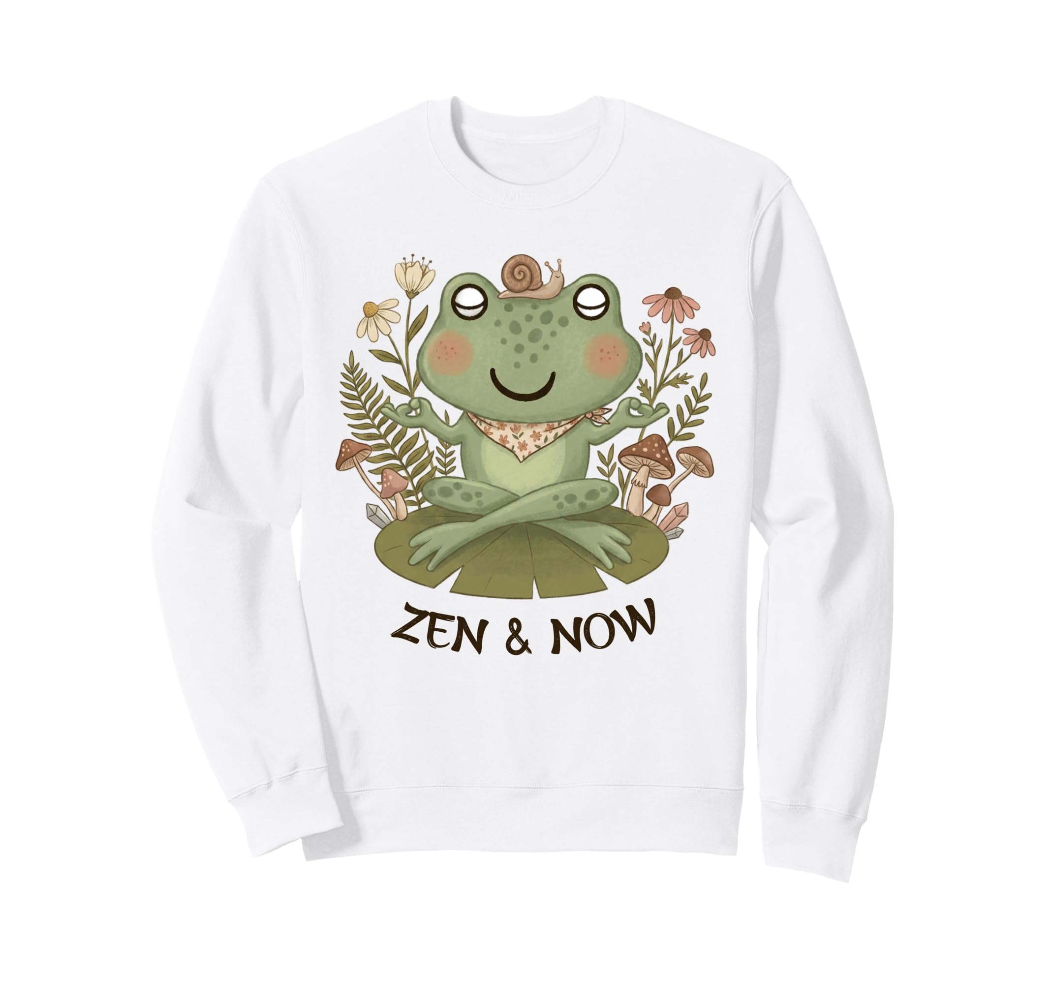 Zen Cottagecore Frog Meditation Sweatshirt - Trendy Graphic for Adults - T-Shirt, Sweatshirt, Hoodie