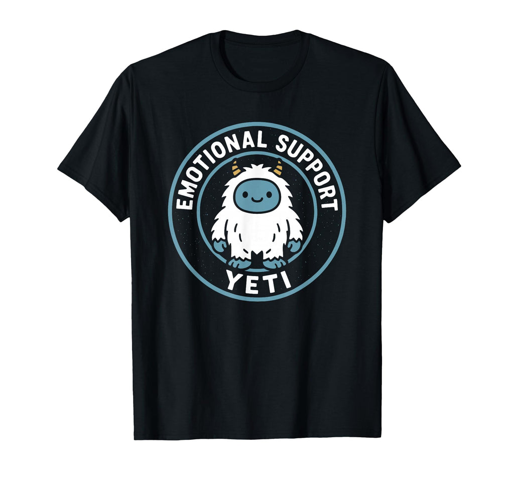 Emotional Support Yeti Funny Cozy T-Shirt - Minimalist Print Men Women - T-Shirt, Sweatshirt, Hoodie