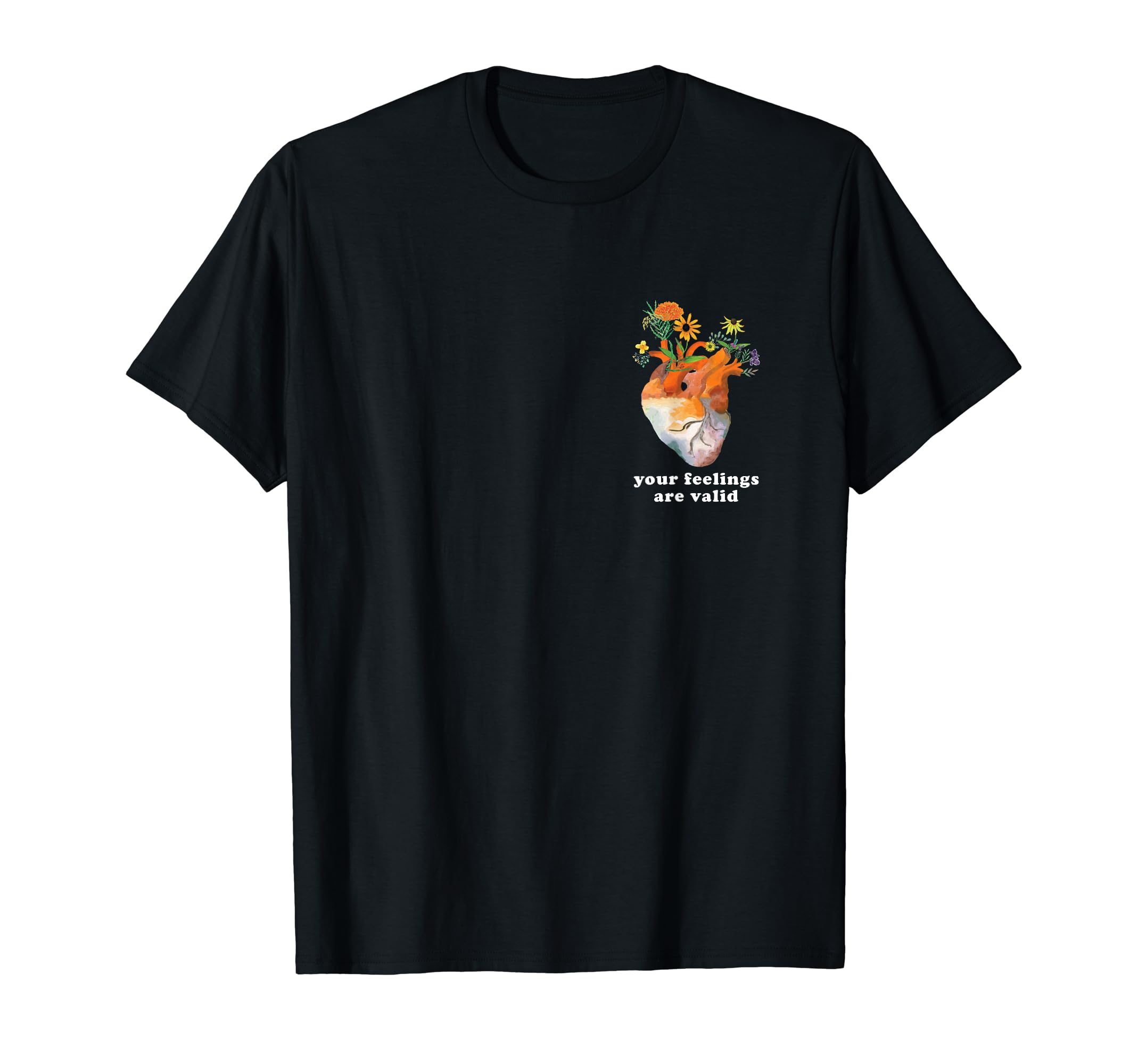 Your Feelings Are Valid Pocket Heart T-Shirt - Fun Novelty Design Unisex - T-Shirt, Sweatshirt, Hoodie