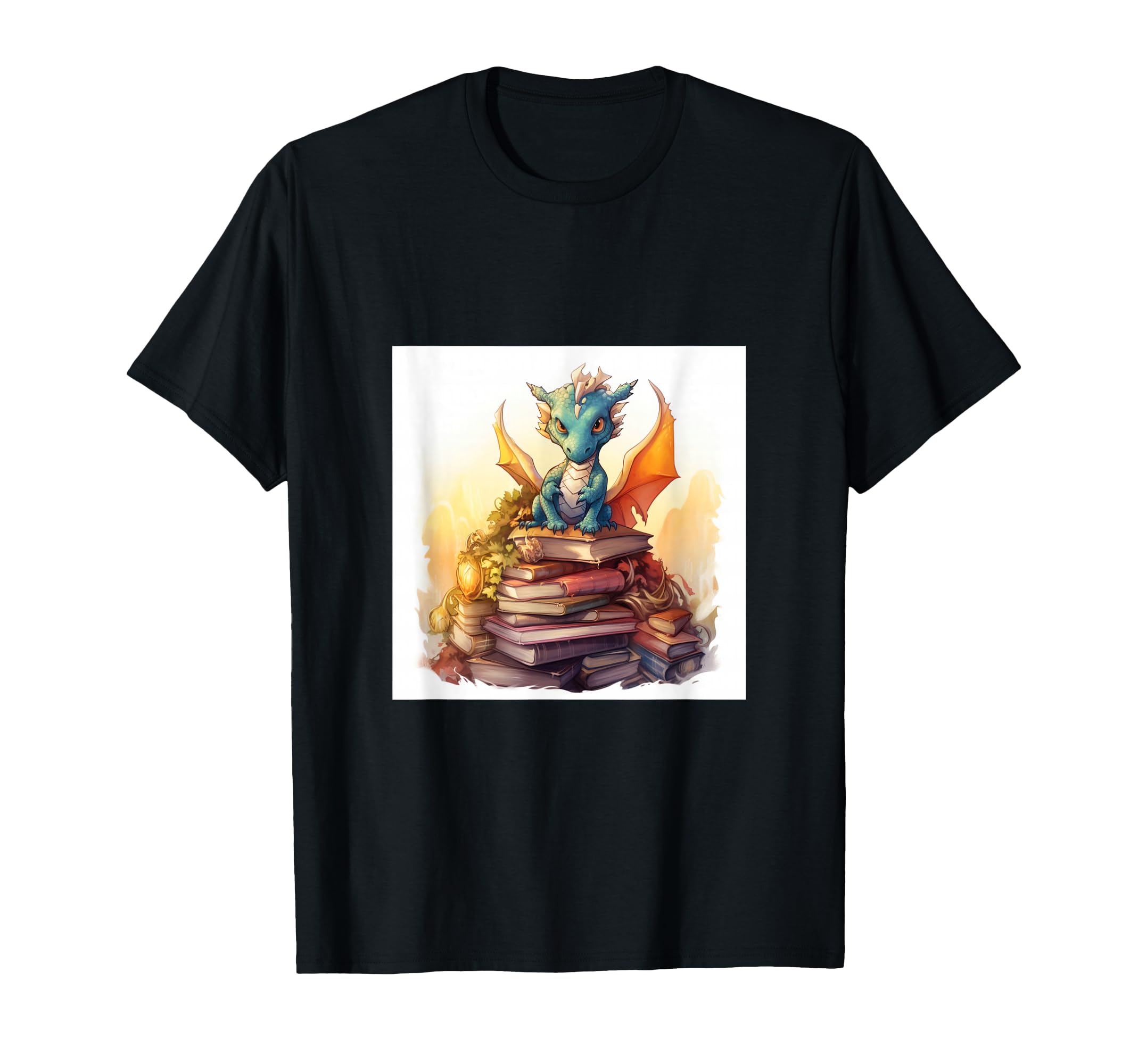 Book Nerd Dragon Reading Library T-Shirt - Novelty Apparel Men Women - T-Shirt, Sweatshirt, Hoodie