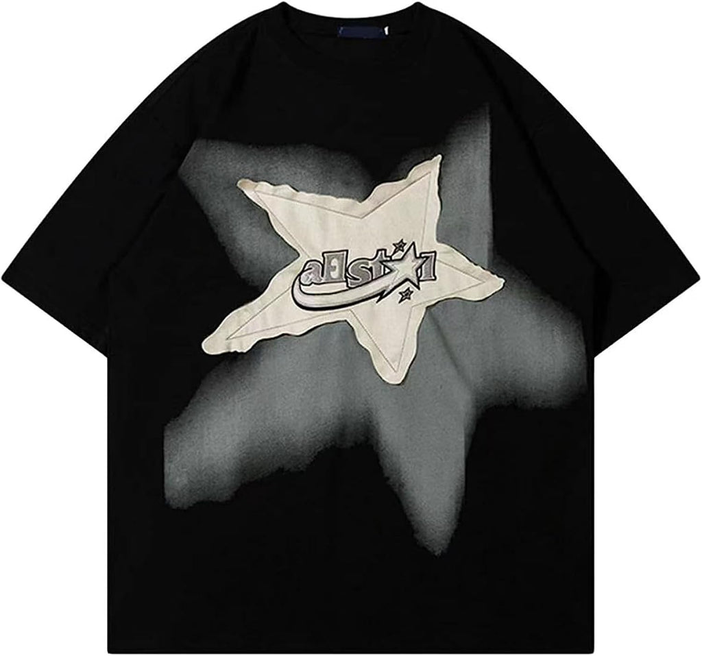 Y2K 90s Vintage Oversized T Shirts Star Graphic Tees Y2k Casual Unisex Streetwear Grunge Aesthetic Tops Clothes - T-Shirt, Sweatshirt, Hoodie