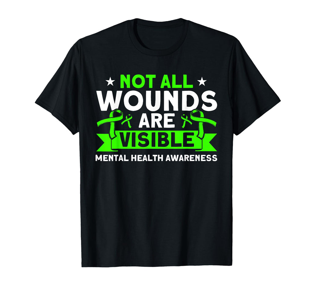 Mental Health Not All Wounds Visible T-Shirt - Custom Art Print Unisex - T-Shirt, Sweatshirt, Hoodie