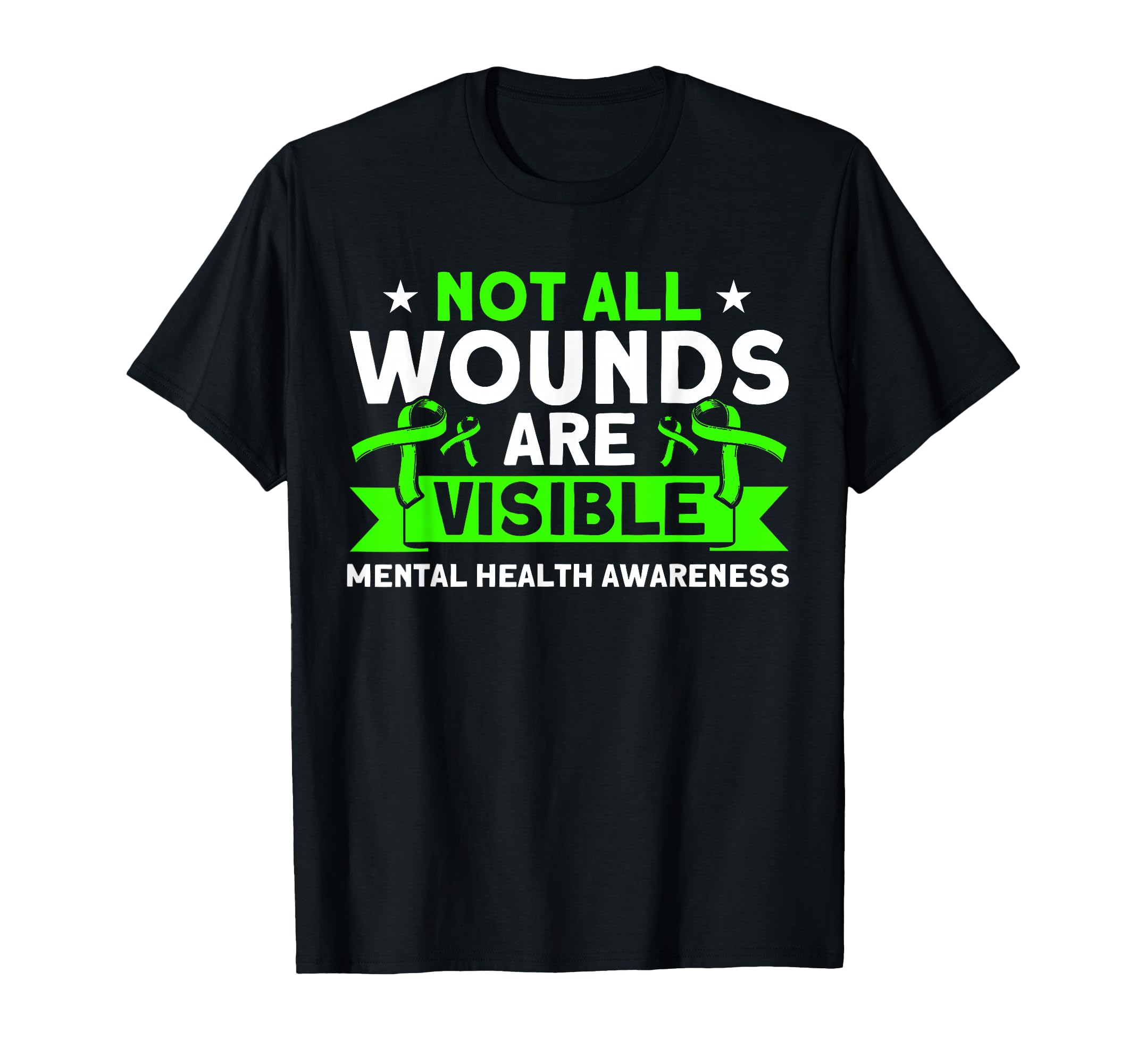 Mental Health Not All Wounds Visible T-Shirt - Custom Art Print Unisex - T-Shirt, Sweatshirt, Hoodie