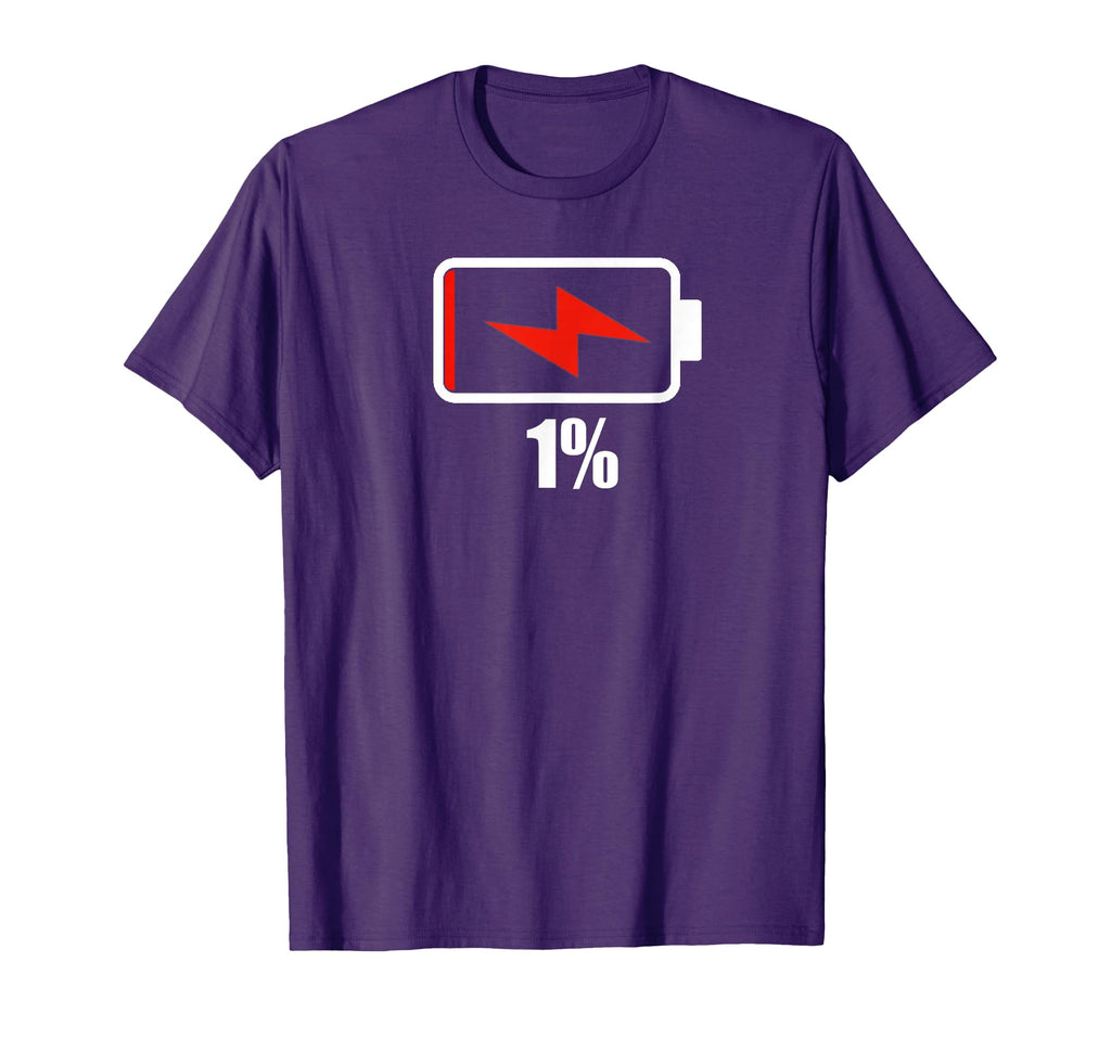 Battery 1 Remaining Battery Low Battery T-Shirt - Trendy Graphic Unisex - T-Shirt, Sweatshirt, Hoodie