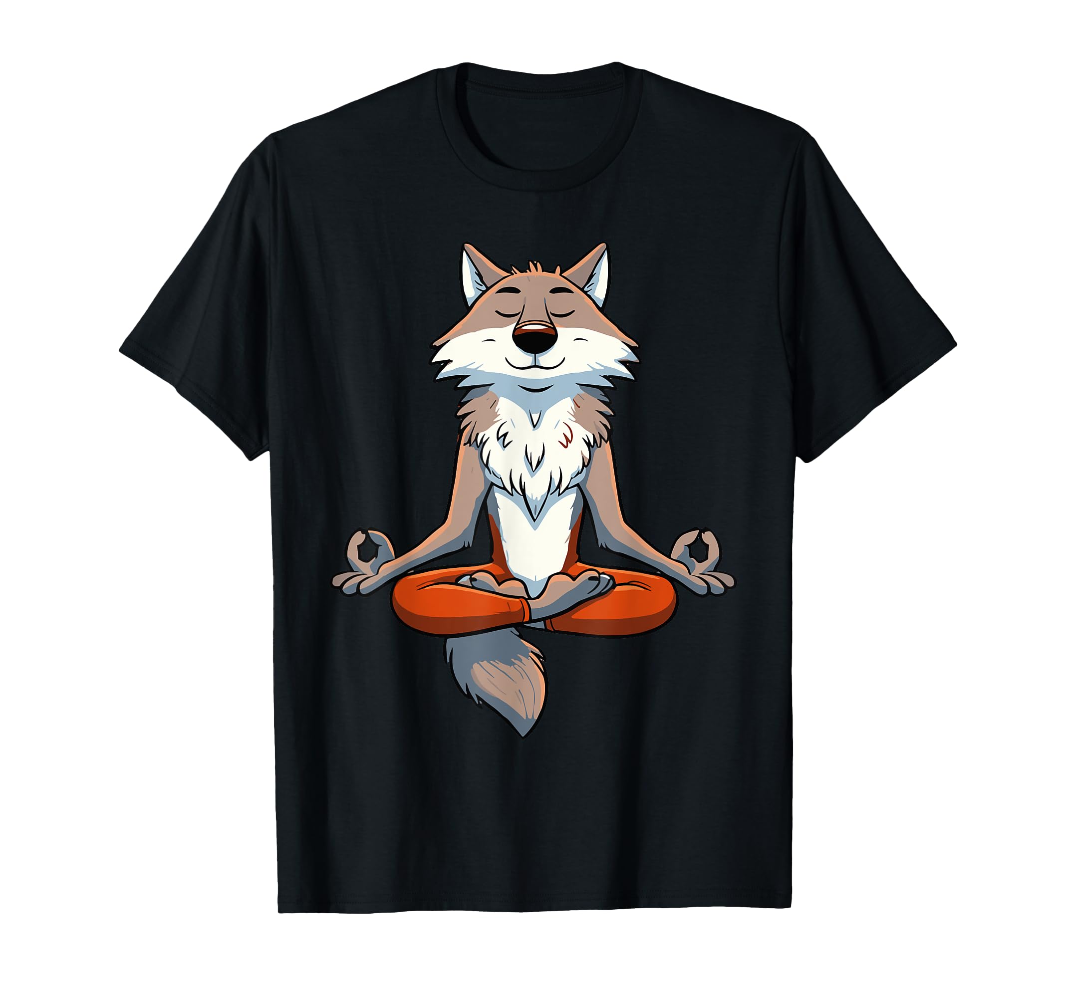 Meditation Wolf Yoga Pose Relaxing Animal T-Shirt - Unique Graphic Unisex - T-Shirt, Sweatshirt, Hoodie