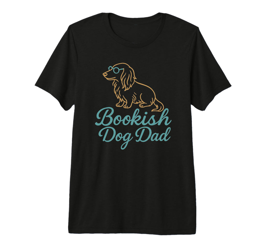 Bookish Dog Dad Dachshund T-Shirt - Casual Everyday Wear for Adults - T-Shirt, Sweatshirt, Hoodie