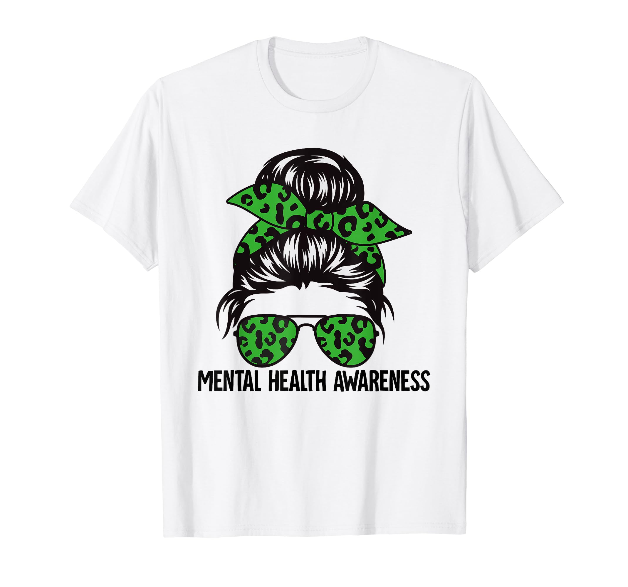 Messy Bun Mental Health Awareness T-Shirt - Minimalist Print for Adults - T-Shirt, Sweatshirt, Hoodie