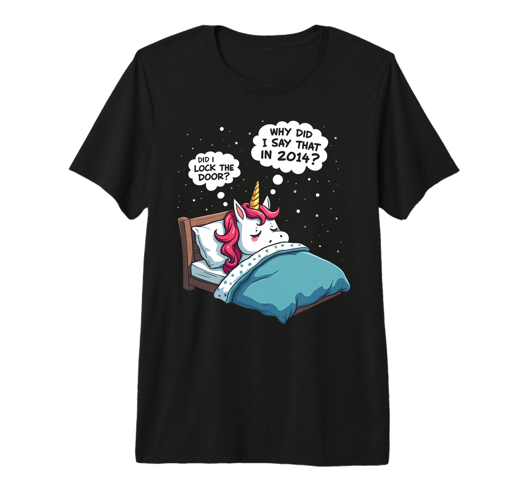 Funny Overthinker Unicorn Midnight T-Shirt - Graphic Print Men Women - T-Shirt, Sweatshirt, Hoodie