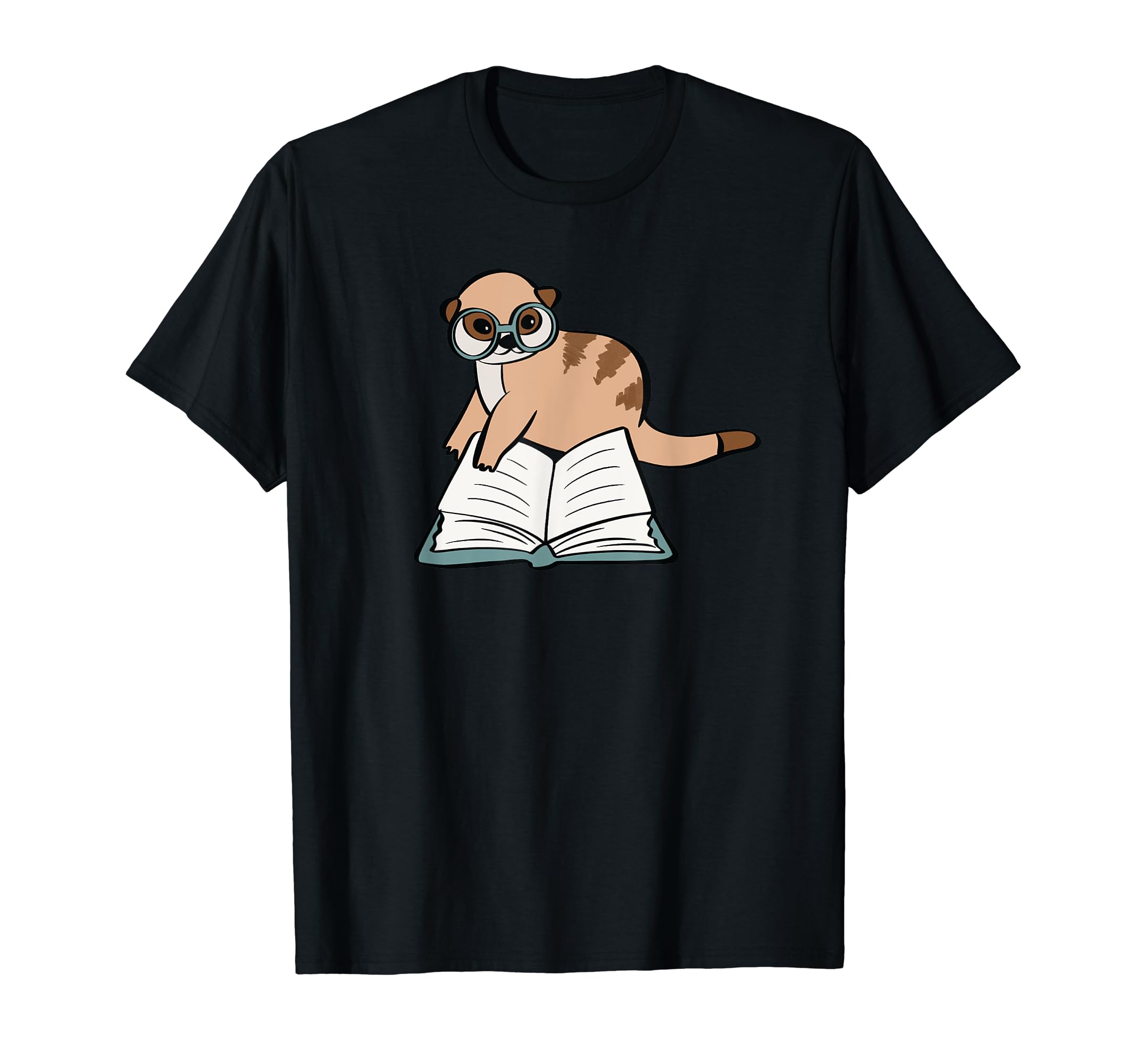 Meerkat Reading Literature Books T-Shirt - Custom Art Print for Adults - T-Shirt, Sweatshirt, Hoodie