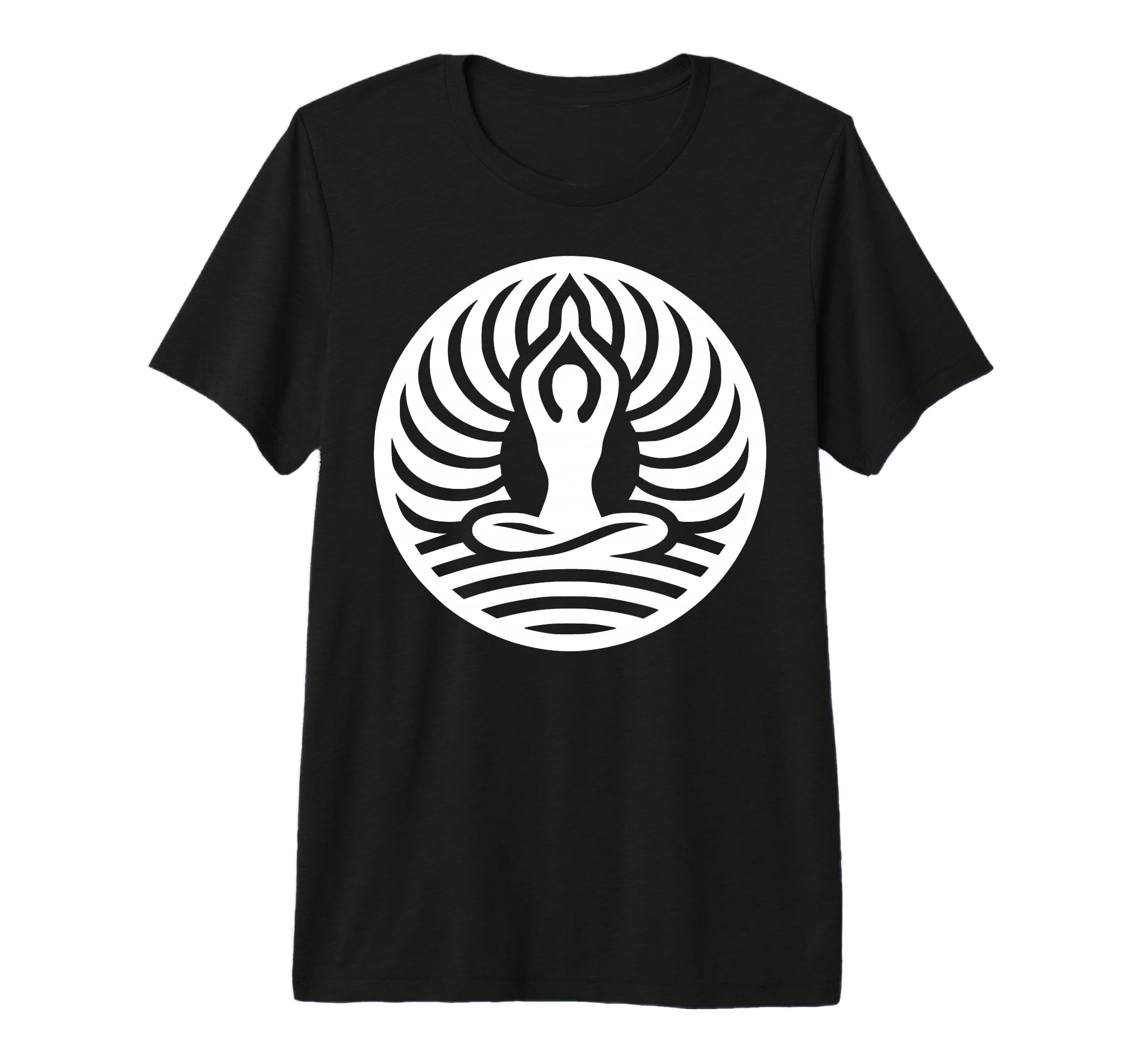 Yogi Silhouette Waves Wellness T-Shirt - Custom Art Print Men Women - T-Shirt, Sweatshirt, Hoodie