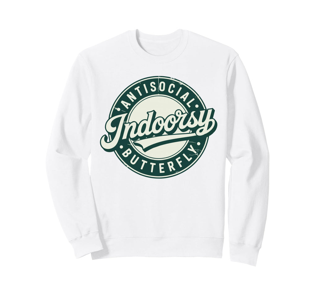 Indoorsy Antisocial Butterfly Sweatshirt - Minimalist Print Men Women - T-Shirt, Sweatshirt, Hoodie