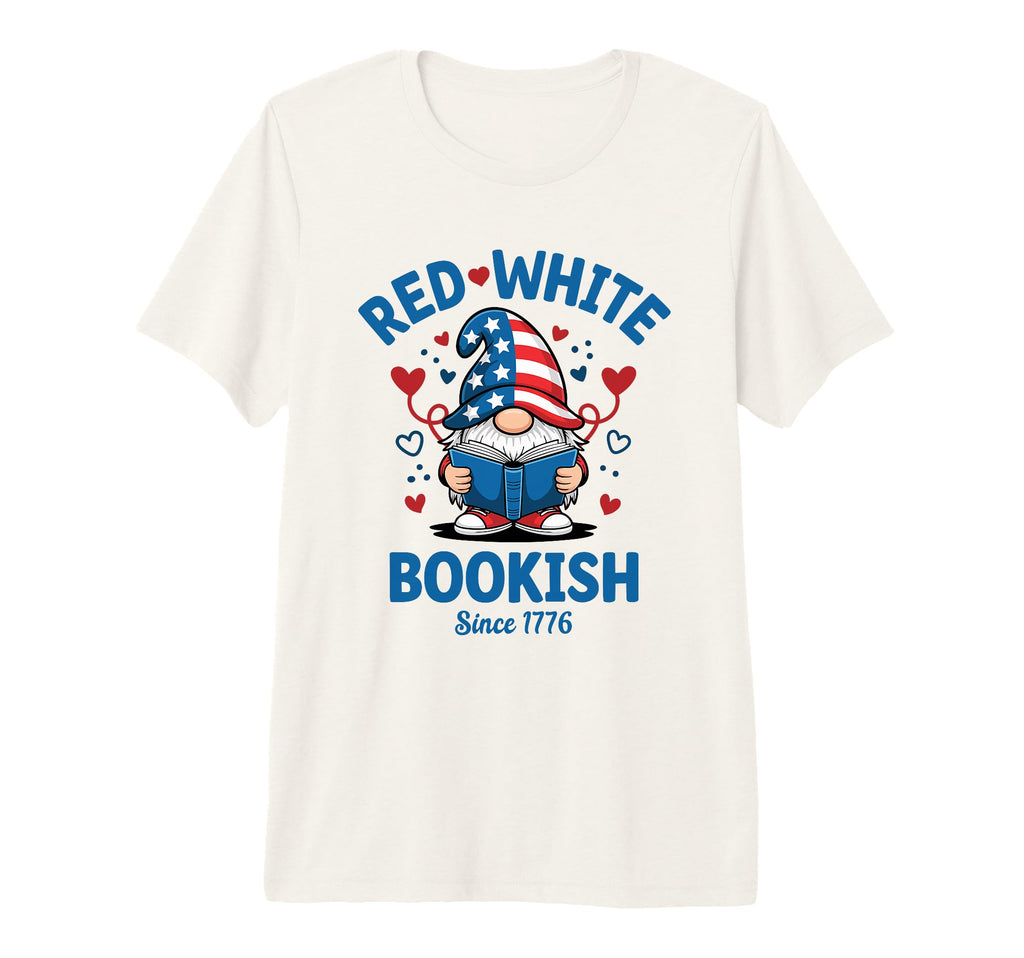 Red White Bookish Patriotic Reading T-Shirt - Minimalist Print Unisex - T-Shirt, Sweatshirt, Hoodie