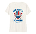 Red White Bookish Patriotic Reading T-Shirt - Minimalist Print Unisex - T-Shirt, Sweatshirt, Hoodie