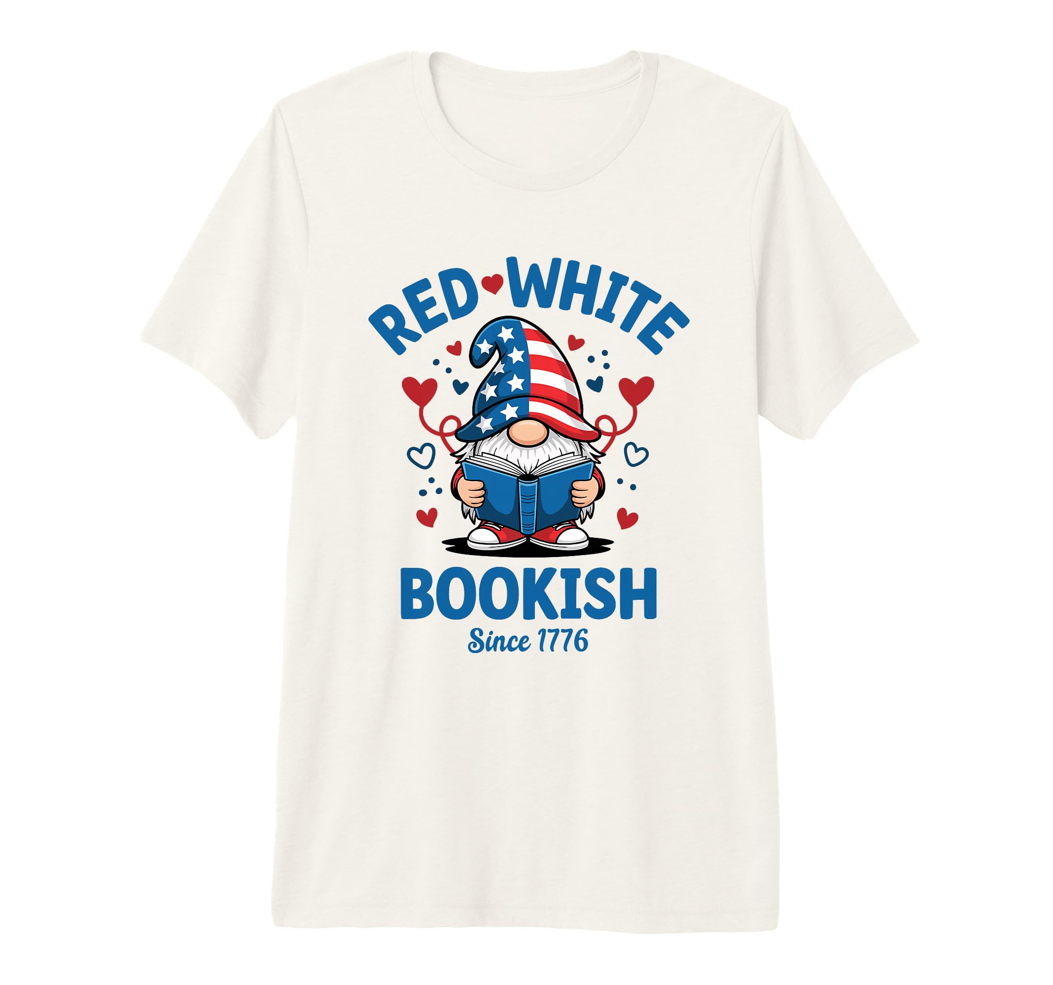 Red White Bookish Patriotic Reading T-Shirt - Minimalist Print Unisex - T-Shirt, Sweatshirt, Hoodie
