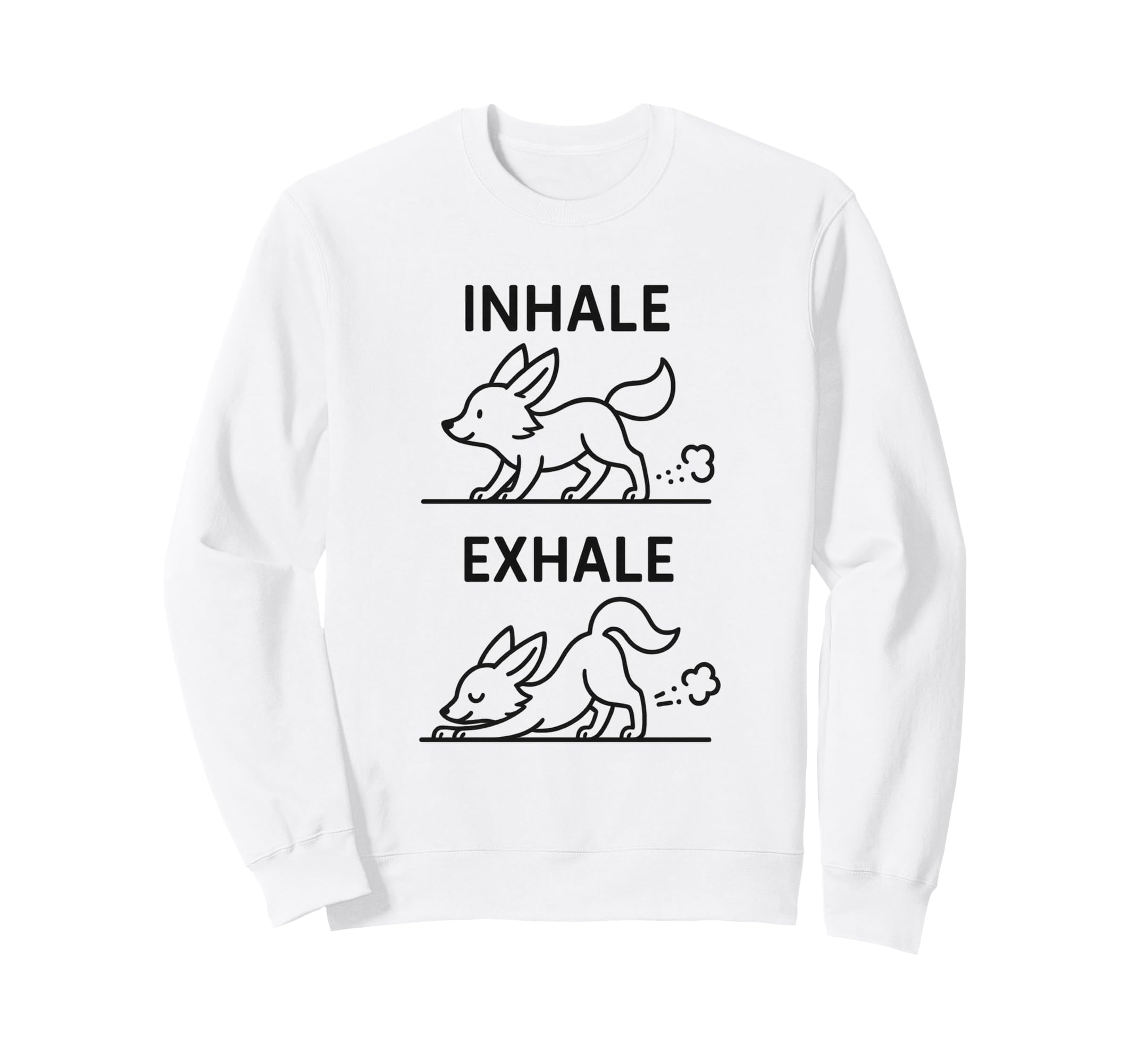 Funny Yoga Inhale Exhale Pooping Sweatshirt - Minimalist Print Men Women - T-Shirt, Sweatshirt, Hoodie
