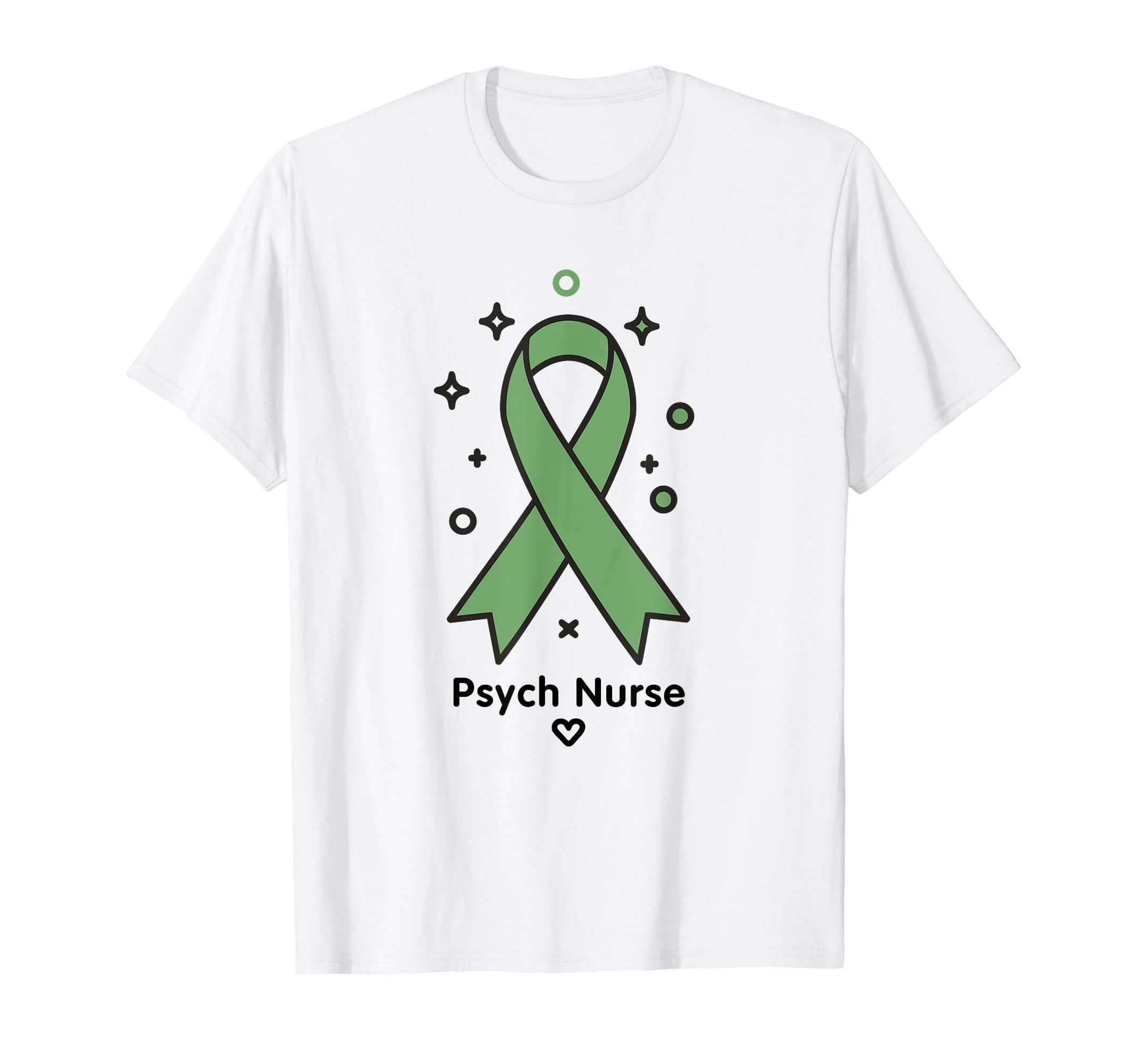 Psych Nurse Green Ribbon Psychiatric T-Shirt - Minimalist Print Unisex - T-Shirt, Sweatshirt, Hoodie