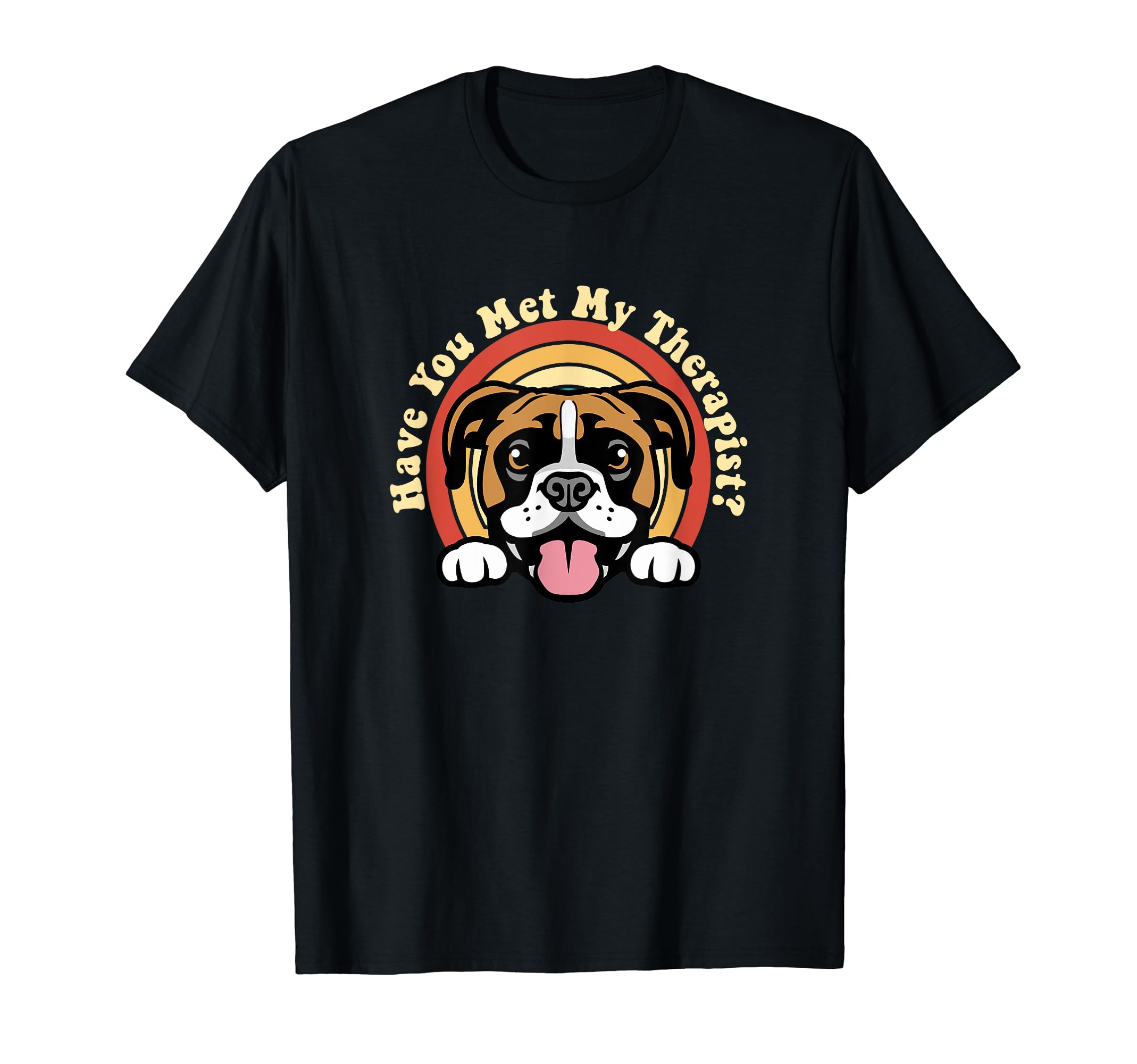 Emotional Support Therapy Dog Boxer T-Shirt - Trendy Graphic for Adults - T-Shirt, Sweatshirt, Hoodie