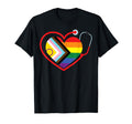 Rainbow Heart Lgbtq Doctor Nurse Medical T-Shirt - Custom Art Print Unisex - T-Shirt, Sweatshirt, Hoodie
