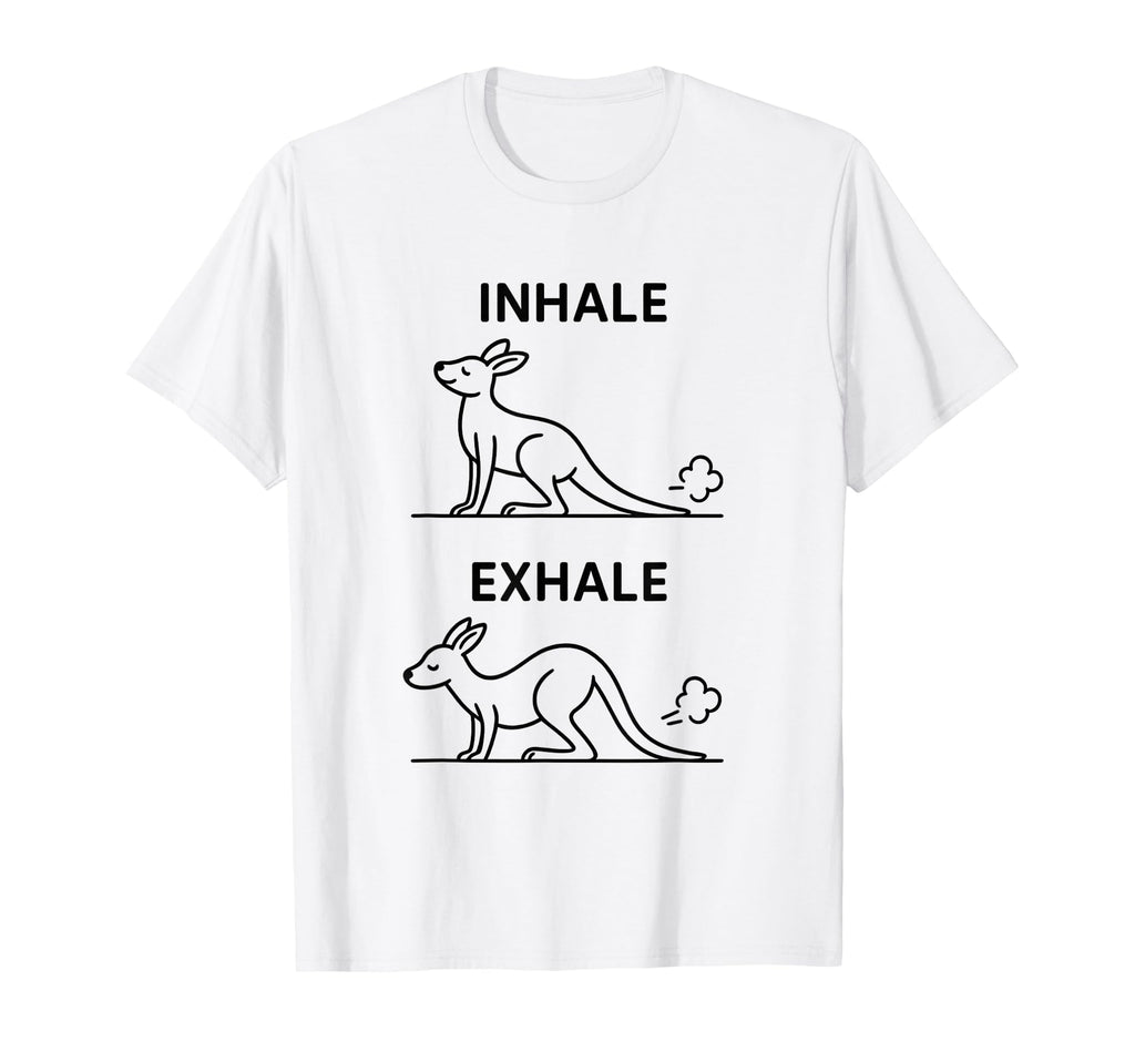 Funny Yoga Inhale Exhale Pooping T-Shirt - Unique Graphic for Adults - T-Shirt, Sweatshirt, Hoodie