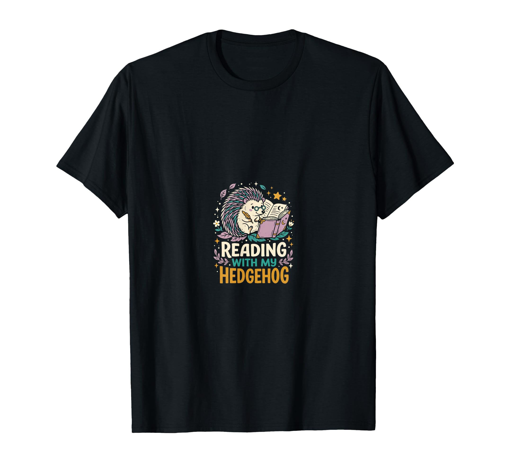 Reading My Hedgehog Book Nerd Reader T-Shirt - Trendy Graphic Unisex - T-Shirt, Sweatshirt, Hoodie