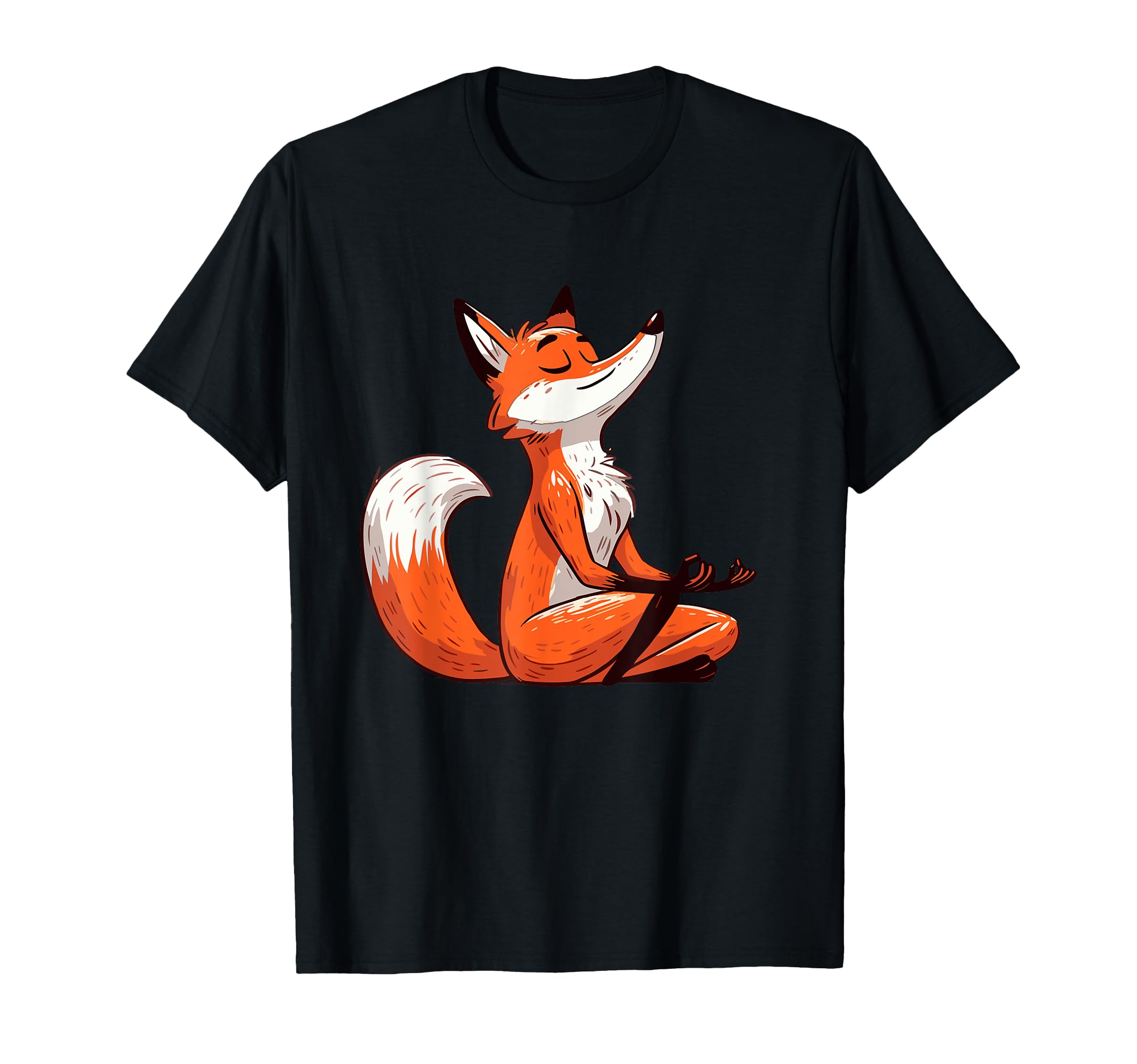 Meditation Fox Yoga Pose Relaxing T-Shirt - Casual Everyday Wear Unisex - T-Shirt, Sweatshirt, Hoodie