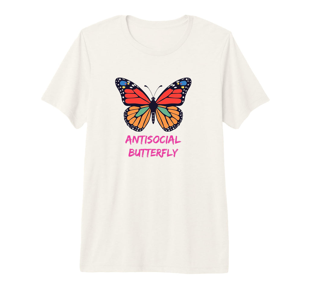 Anti Social Butterfly Tri Blend T-Shirt - Custom Art Print Unisex - T-Shirt, Sweatshirt, Hoodie