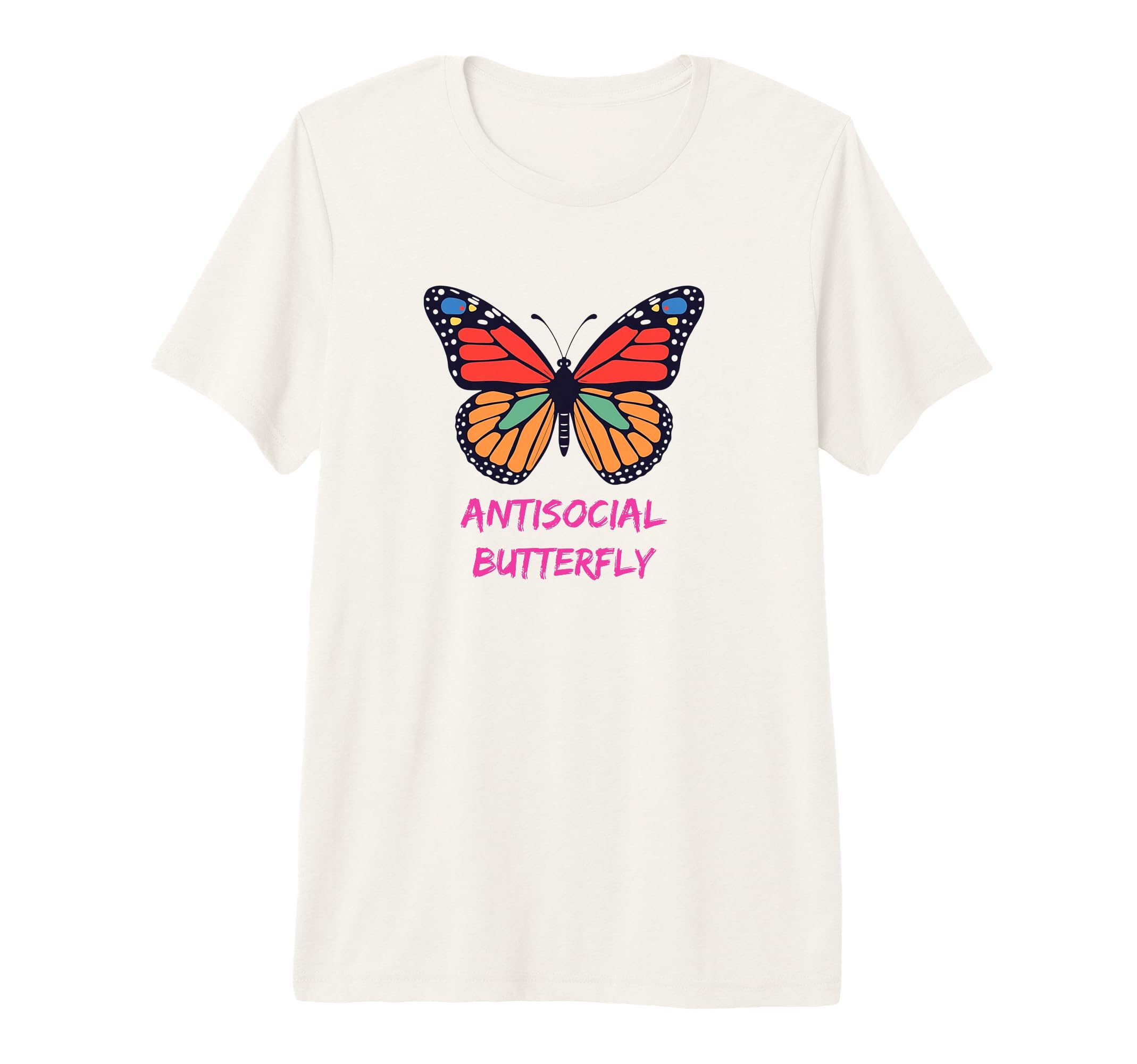 Anti Social Butterfly Tri Blend T-Shirt - Custom Art Print Unisex - T-Shirt, Sweatshirt, Hoodie