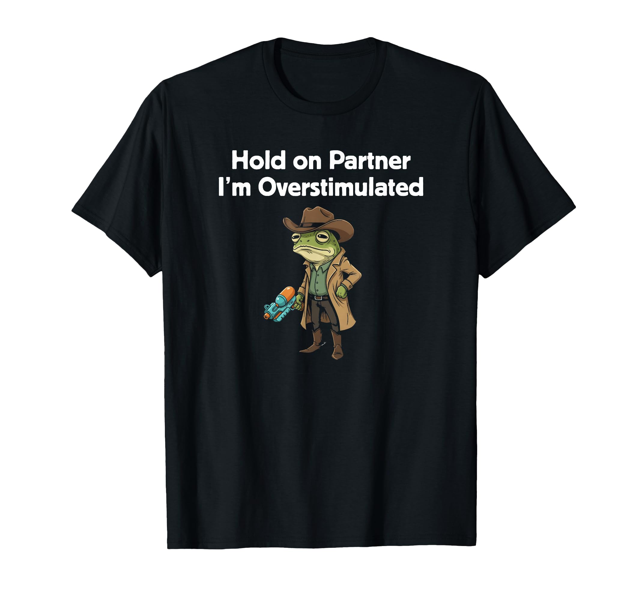 Funny Frog Meme Cowboy Hold Partner T-Shirt - Minimalist Print Unisex - T-Shirt, Sweatshirt, Hoodie