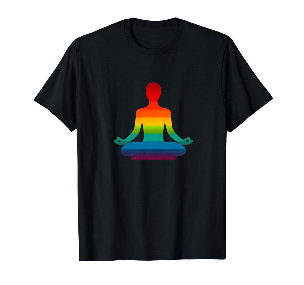 Yoga Lovers And Mindfulness Rainbow T-Shirt - Unique Graphic Men Women - T-Shirt, Sweatshirt, Hoodie