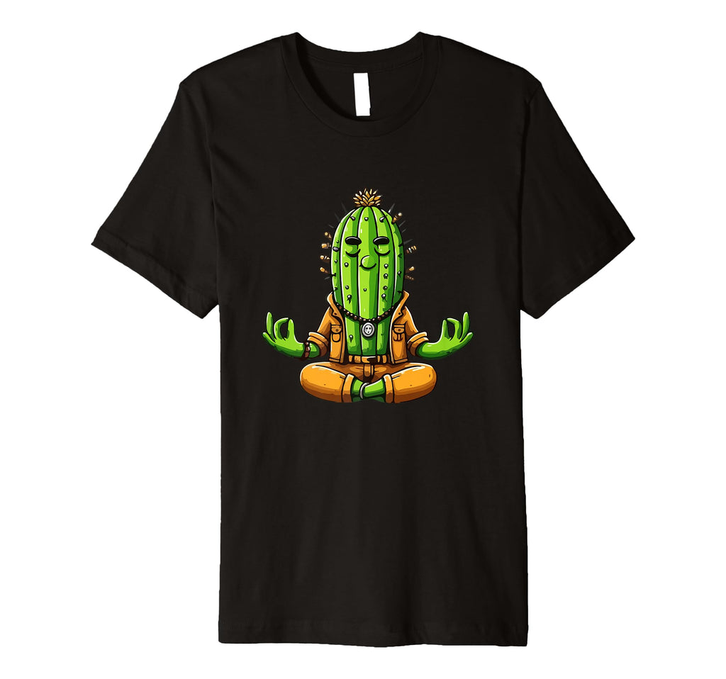 Meditation Cactus Yoga Pose T-Shirt - Fun Novelty Design for Adults - T-Shirt, Sweatshirt, Hoodie