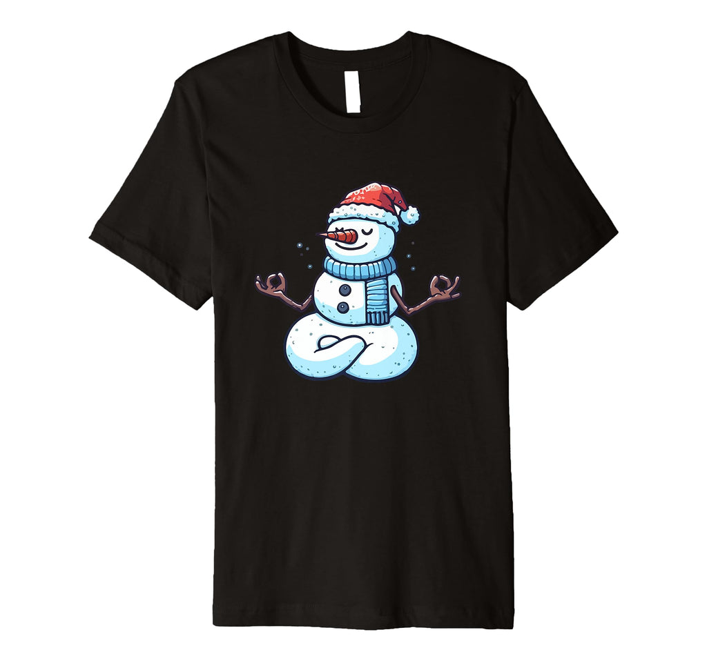 Meditation Snowman Yoga Pose Relaxing T-Shirt - Graphic Print for Adults - T-Shirt, Sweatshirt, Hoodie
