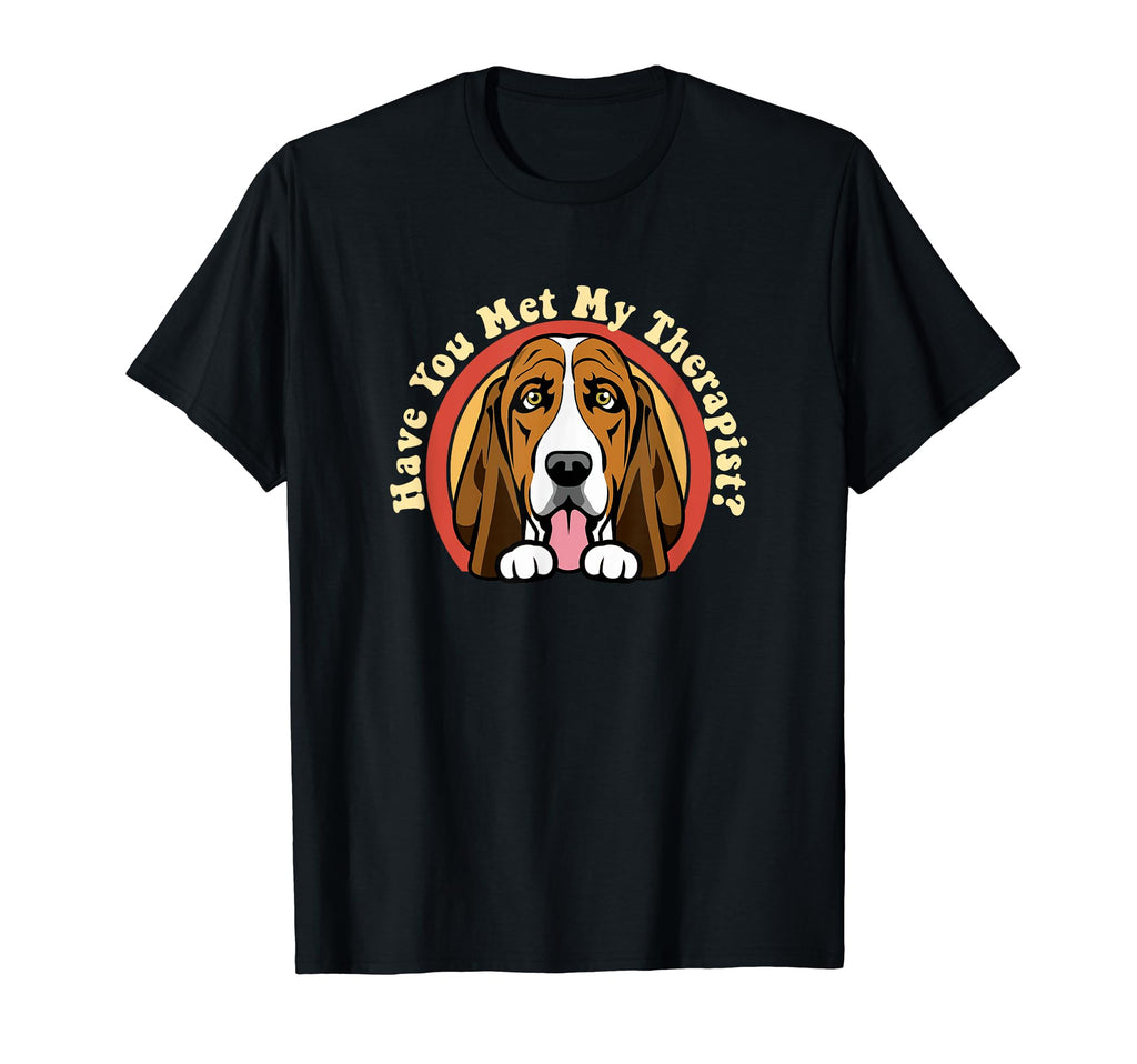 Emotional Support Therapy Dog Basset T-Shirt - Novelty Apparel for Adults - T-Shirt, Sweatshirt, Hoodie
