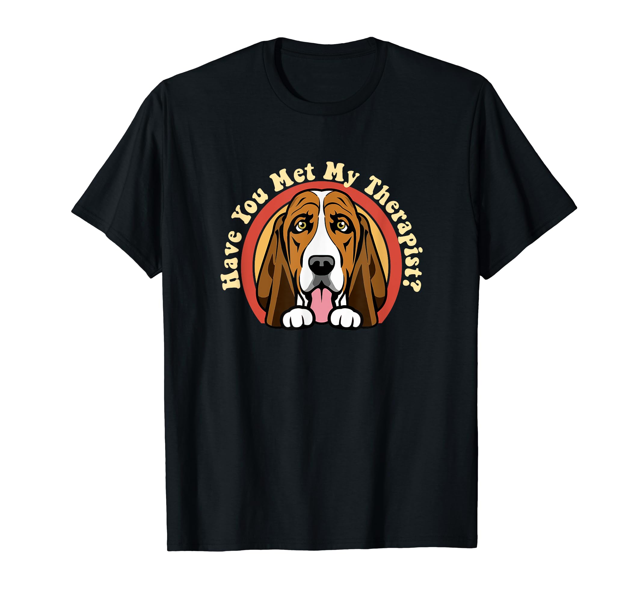 Emotional Support Therapy Dog Basset T-Shirt - Novelty Apparel for Adults - T-Shirt, Sweatshirt, Hoodie