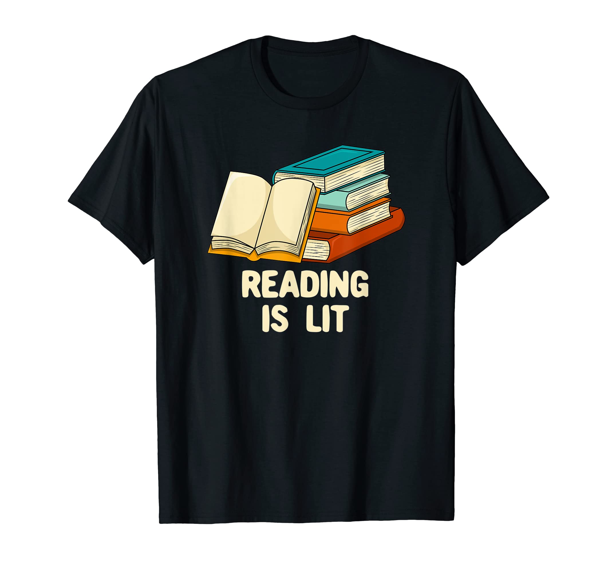 Reading Is Lit Funny Bookworm Book T-Shirt - Trendy Graphic for Adults - T-Shirt, Sweatshirt, Hoodie