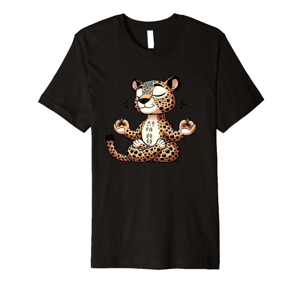 Meditation Leopard Yoga Pose T-Shirt - Fun Novelty Design for Adults - T-Shirt, Sweatshirt, Hoodie