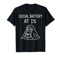 Social Battery Low Funny Introvert Book T-Shirt - Unique Graphic Unisex - T-Shirt, Sweatshirt, Hoodie