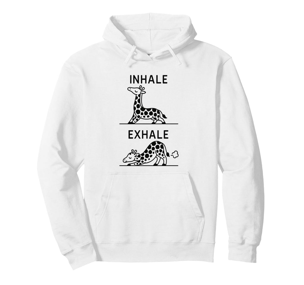 Funny Yoga Inhale Exhale Pooping Hoodie - Aesthetic Graphic Men Women - T-Shirt, Sweatshirt, Hoodie