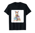 Alpaca Stack Books Literary Alpaca T-Shirt - Minimalist Print for Adults - T-Shirt, Sweatshirt, Hoodie