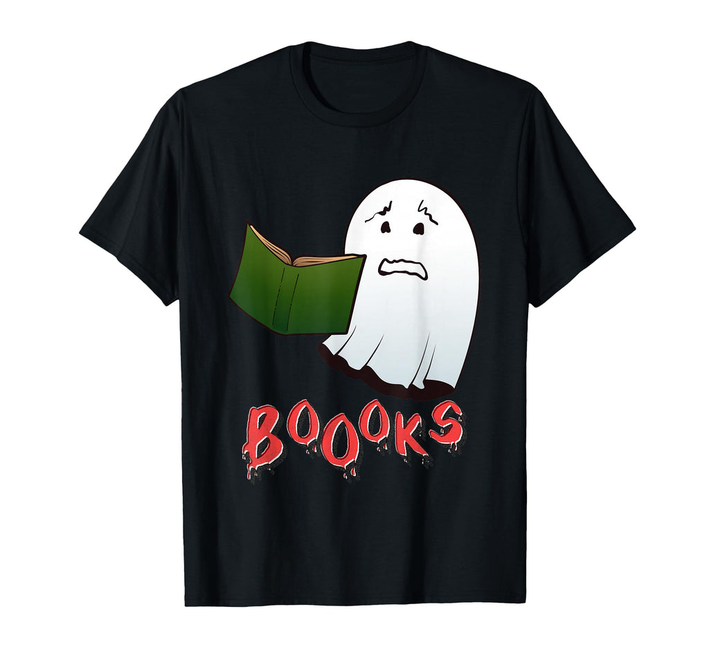 Ghost Reading Books Halloween T-Shirt - Minimalist Print for Adults - T-Shirt, Sweatshirt, Hoodie