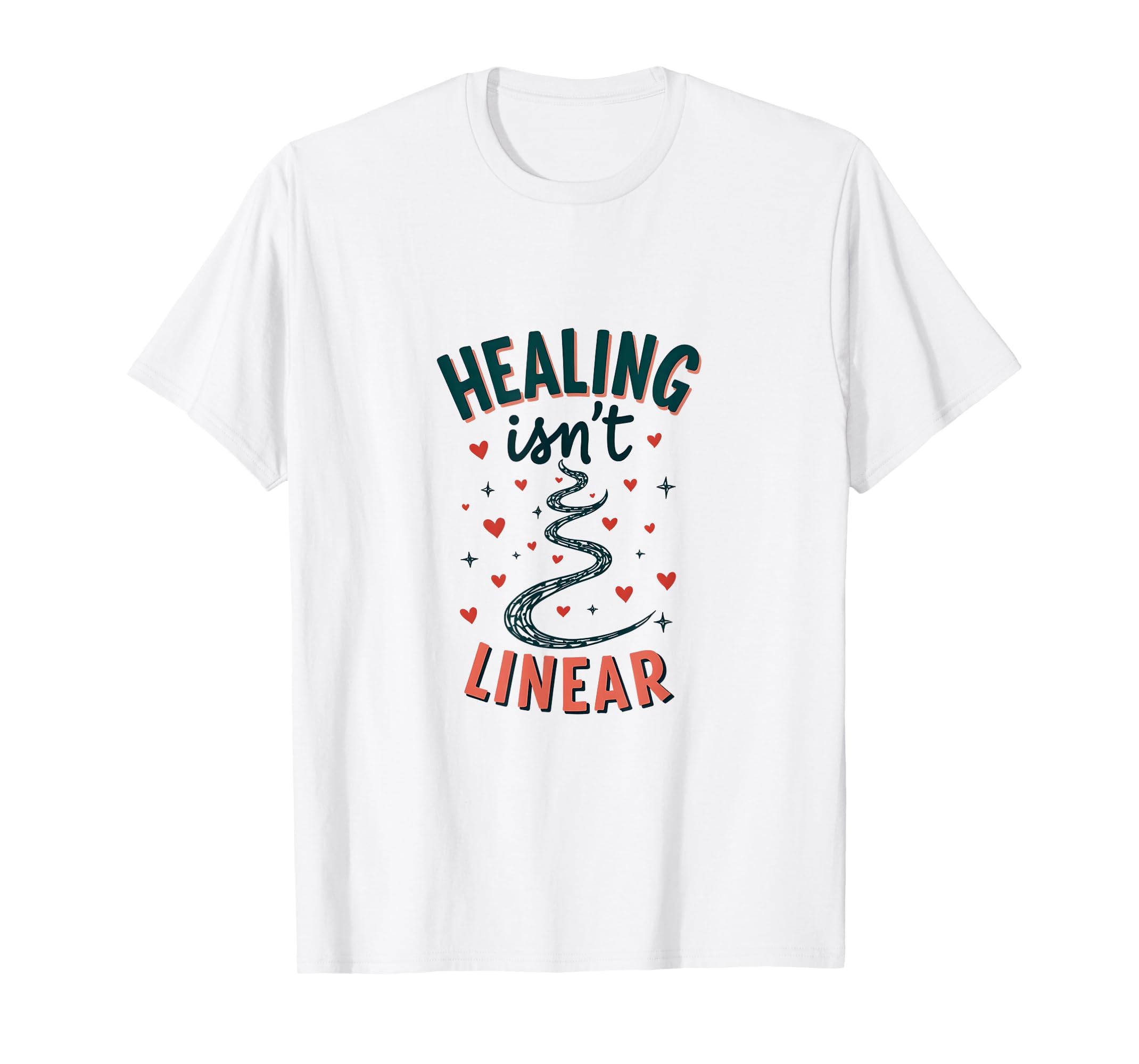 Healing Isnt Linear Mental Health Awareness T-Shirt - Graphic Print Unisex - T-Shirt, Sweatshirt, Hoodie