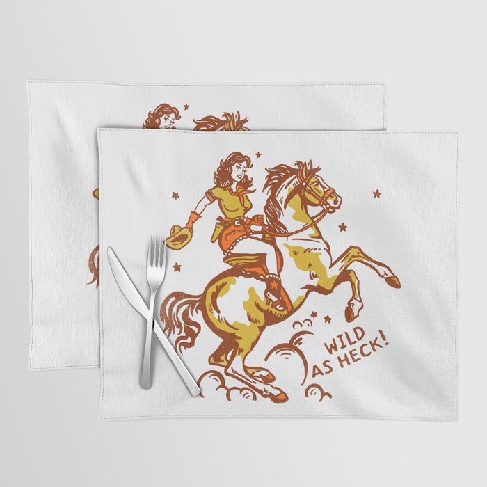 Funny Cowgirl On A Horse Placemat Gallery Image 1 Unisex T-shirt, Sweatshirt, Hoodie, Long Sleeve Tee - T-Shirt, Sweatshirt, Hoodie