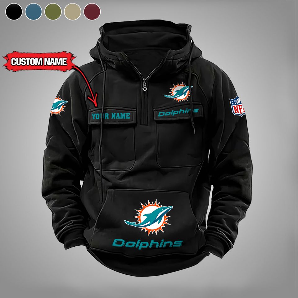 Miami Dolphins Vintage Men Hoodies With Custom Name Unisex T-shirt, Sweatshirt, Hoodie, Long Sleeve Tee - T-Shirt, Sweatshirt, Hoodie