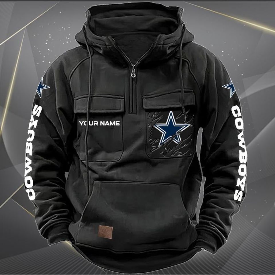 Dallas Cowboys Vintage Men Hoodies With Custom Name Unisex T-shirt, Sweatshirt, Hoodie, Long Sleeve Tee - T-Shirt, Sweatshirt, Hoodie