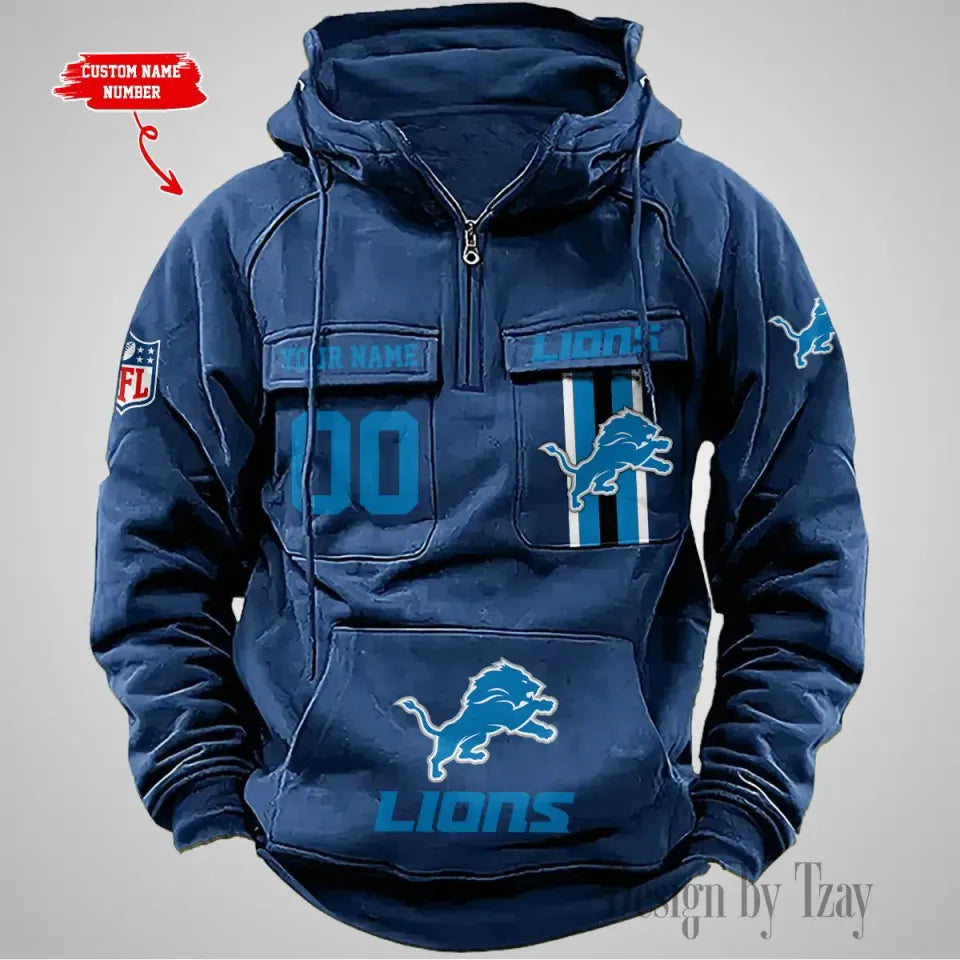 Detroit Lions Custom Vintage Men Hoodies Unisex T-shirt, Sweatshirt, Hoodie, Long Sleeve Tee - T-Shirt, Sweatshirt, Hoodie