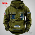 Seattle Seahawk Vintage Men Hoodies With Custom Name & Number Unisex T-shirt, Sweatshirt, Hoodie, Long Sleeve Tee - T-Shirt, Sweatshirt, Hoodie