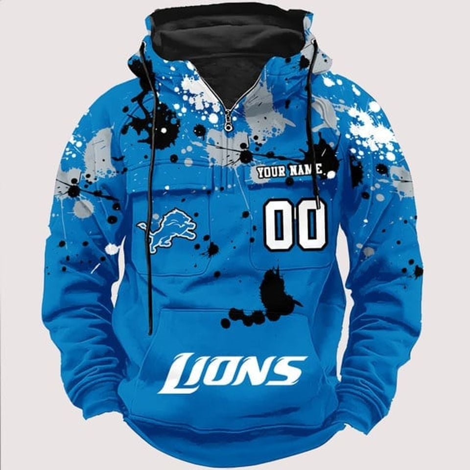 Detroit Lion Classic Revival 3D Cargo Hoodie Unisex T-shirt, Sweatshirt, Hoodie, Long Sleeve Tee - T-Shirt, Sweatshirt, Hoodie
