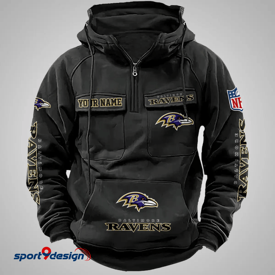 Baltimore Ravens Custom Cargo Hoodie, Gift For Fan Unisex T-shirt, Sweatshirt, Hoodie, Long Sleeve Tee - T-Shirt, Sweatshirt, Hoodie
